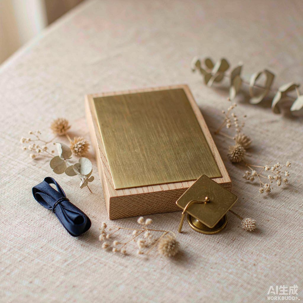 Engravable Metal Nameplate — Brushed Brass