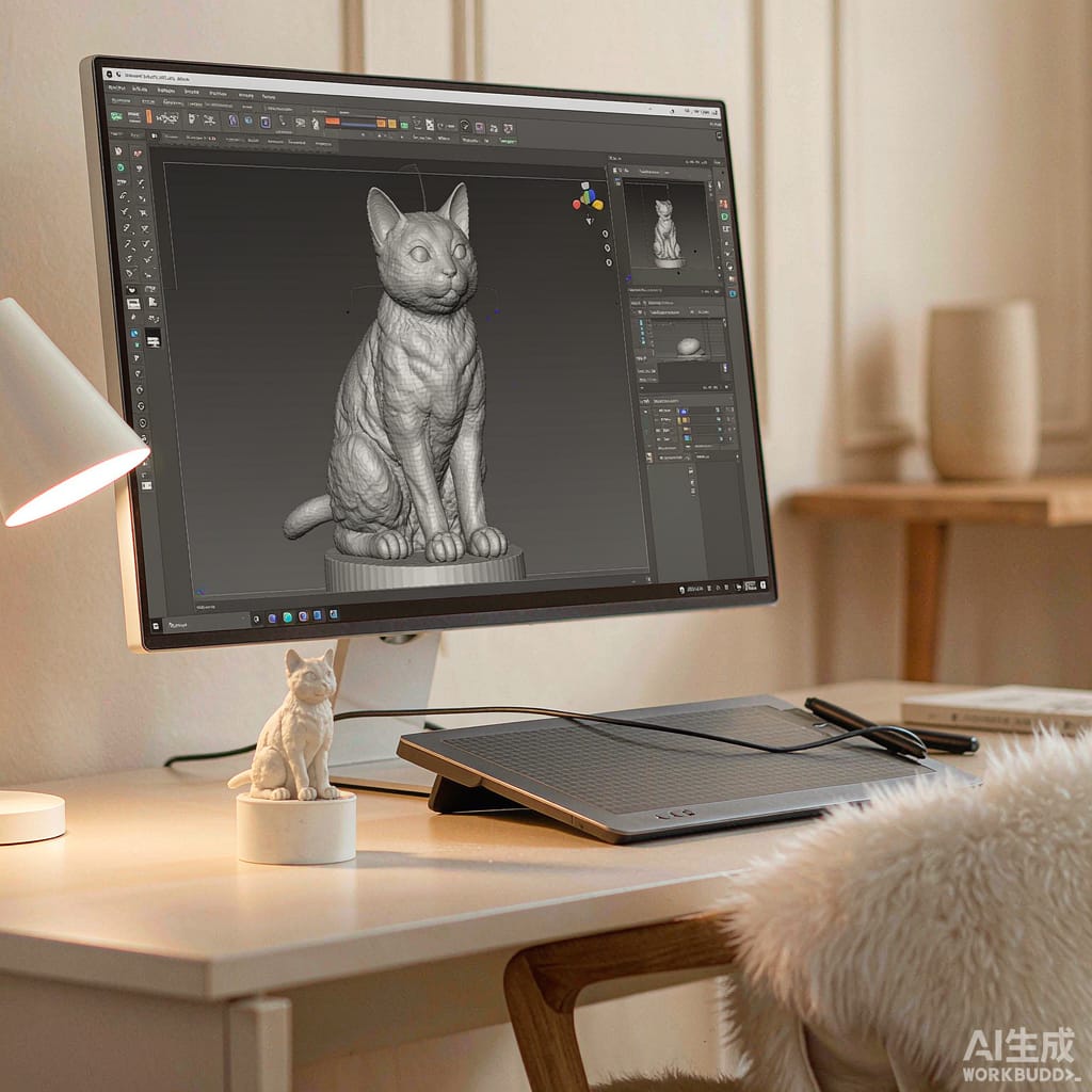 Digital 3D sculpting of a memorial figurine